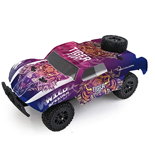 TURBO CHALLENGE ▫️ Velocidade Selvagem - 4X4-1/14-098425 - Carro telecomandado - Amarelo e Rosa - Pronto a usar - 2 baterias e 2 invólucros - Recarregável e pilhas incluídas - Plástico - A partir dos 8 anos 5