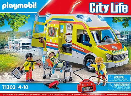 PLAYMOBIL ▫️ City Life 71202 Ambulância com luzes e sons, brinquedo para crianças a partir dos 4 anos 4