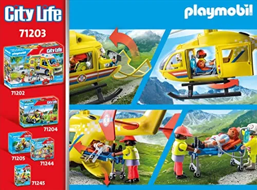 PLAYMOBIL ▫️ City Life 71203 Helicóptero de Resgate, Brinquedo para crianças a partir dos 4 anos 2