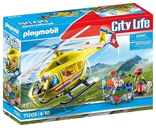 PLAYMOBIL ▫️ City Life 71203 Helicóptero de Resgate, Brinquedo para crianças a partir dos 4 anos 3