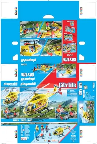 PLAYMOBIL ▫️ City Life 71203 Helicóptero de Resgate, Brinquedo para crianças a partir dos 4 anos 5