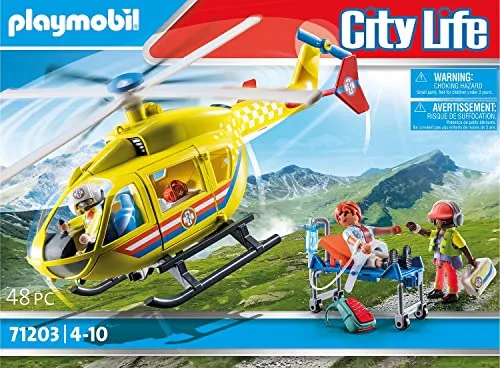 PLAYMOBIL ▫️ City Life 71203 Helicóptero de Resgate, Brinquedo para crianças a partir dos 4 anos 6