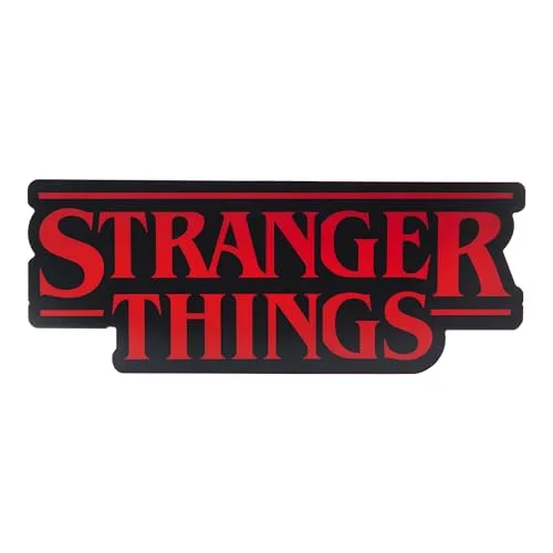 Paladone ▫️ Candeeiro «» com o logótipo de «Stranger Things», 30 cm (11,8") de largura, candeeiro de parede ou de secretária com alimentação por USB ou pilhas, modos de iluminação «Fase» e «Pulso», produto oficial da Netflix 7