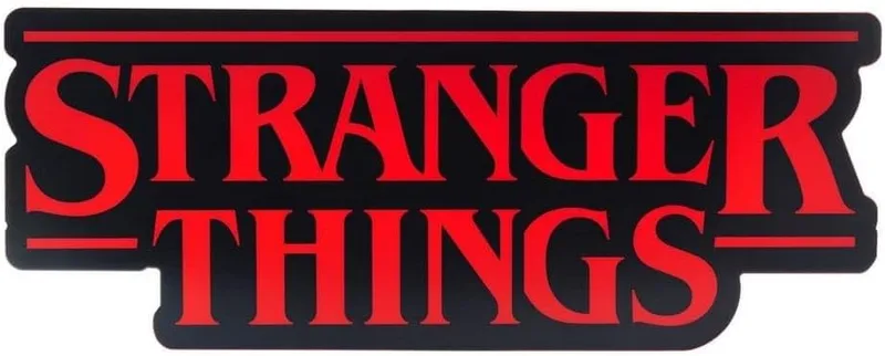 Paladone ▫️ Candeeiro «» com o logótipo de «Stranger Things», 30 cm (11,8") de largura, candeeiro de parede ou de secretária com alimentação por USB ou pilhas, modos de iluminação «Fase» e «Pulso», produto oficial da Netflix