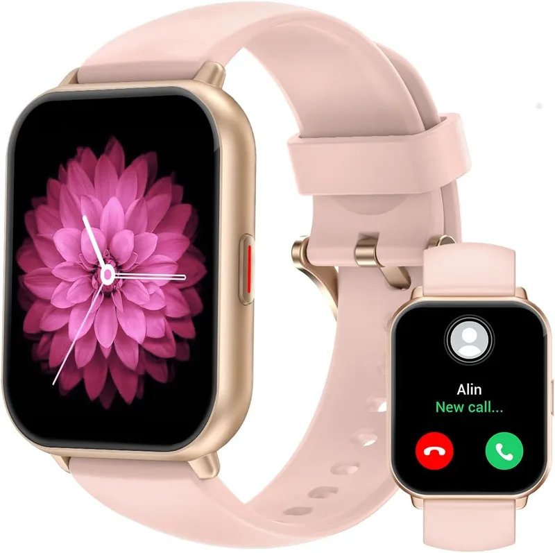 RUIMEN ▫️ Smartwatch com Chamadas, Relógio Inteligente para Fazer e Receber Chamadas e Assistente de Voz, Smartwatch para Homem e Mulher com Podómetro, Medidor de Oxigénio no Sangue, Resistente à Água IP68, Mais de 100 Modos Desportivos, Pulseira de Atividade