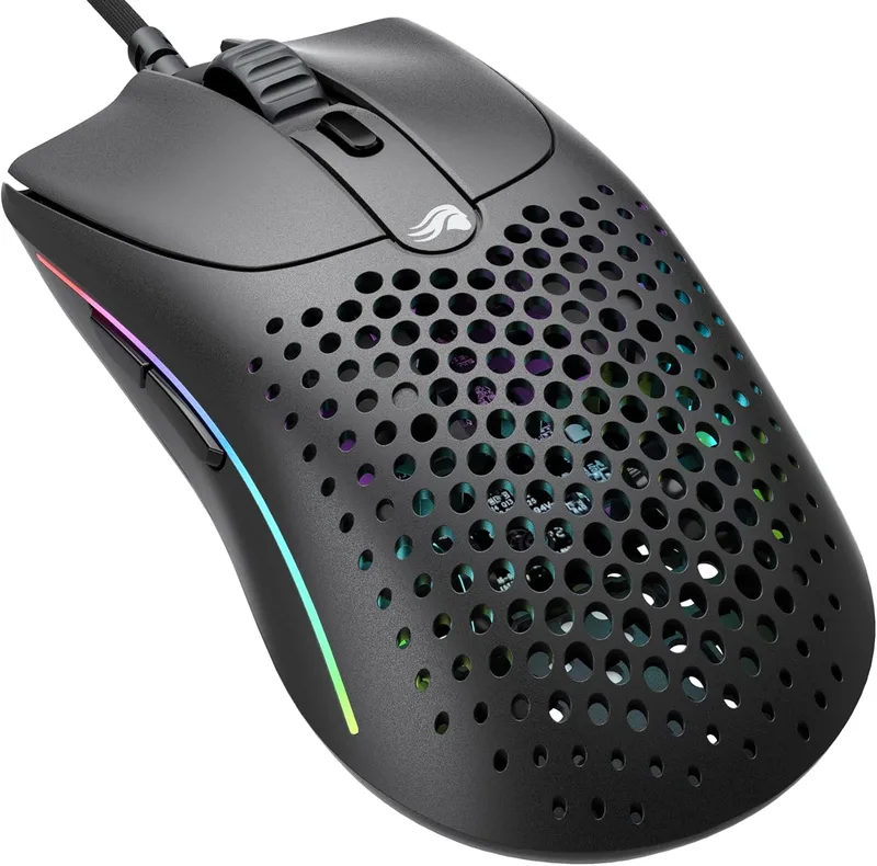 GLORIOUS ▫️ Model O 2 Rato de Jogo Simétrico Ultraleve com Fio (Preto) | Sensor ótico BAMF 2.0 26K, interruptores com 80 milhões de cliques, tecnologia Motion Sync, 6 botões programáveis, deslizadores PTFE fantásticos