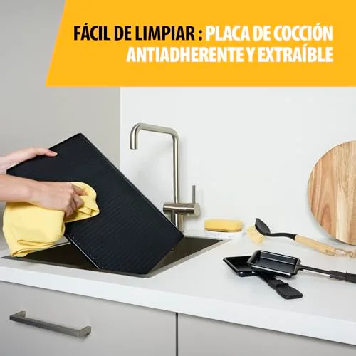 Tristar ▫️ RA-2748 Raclette multifuncional 3 em 1; Raclette, pedra de cozedura, grelhador, chapa/teppanyaki, para 8 pessoas, com 8 frigideiras de raclette incluídas, 1400 W 5