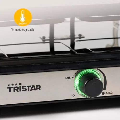 Tristar ▫️ RA-2748 Raclette multifuncional 3 em 1; Raclette, pedra de cozedura, grelhador, chapa/teppanyaki, para 8 pessoas, com 8 frigideiras de raclette incluídas, 1400 W 6