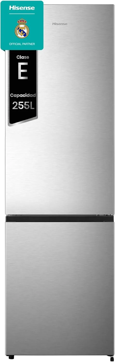 Hisense ▫️ RB329N4ACE - Frigorífico combinado independente, Total No Frost com ventilação multi-fluxo, aspeto Inox, altura 180 cm, capacidade útil 255 L