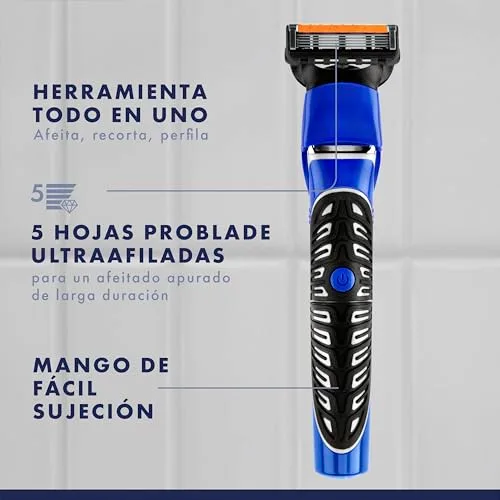 Gillette ▫️ Aparador «Tudo em 1» com 3 pentes + 1 cabeça de substituição Proglide 6