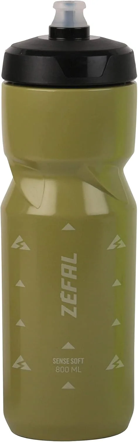 ZEFAL ▫️ Sense Soft 80 - Garrafa para ciclismo e BTT - Garrafa para ciclismo e desporto sem BPA - Verde azeitona, 800 ml