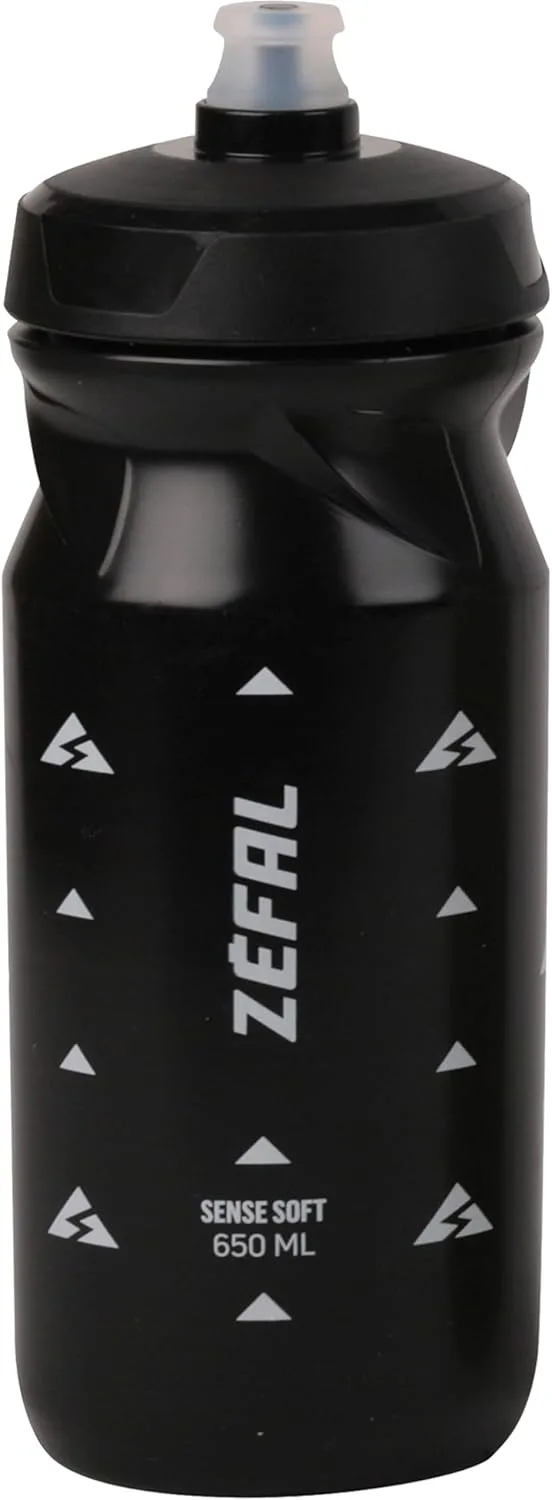 ZEFAL ▫️ Sense Soft 65 - Garrafa para ciclismo e BTT - Sem BPA Garrafa para bicicleta e desporto - Preto, 650 ml