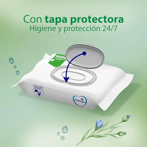 Colhogar ▫️ Aloe 8x80 - Papel higiénico húmido descartável no WC com extrato de aloé vera - Sem álcool - Testado dermatologicamente - 640 unidades 3