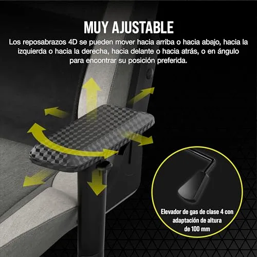 Corsair ▫️ Cadeira de jogos T3 Rush Fabric (2023) – Cinza e Branco 6
