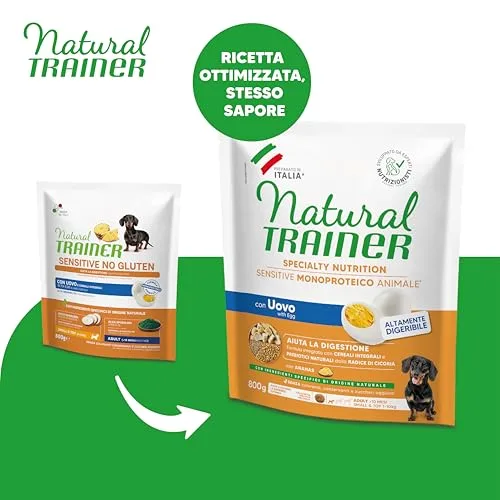 Trainer ▫️ Natural Sensitive Sem Glúten - Alimento para cães adultos de raças pequenas e miniatura com ovo e cereais integrais, 2 kg 2
