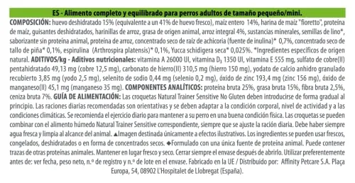 Trainer ▫️ Natural Sensitive Sem Glúten - Alimento para cães adultos de raças pequenas e miniatura com ovo e cereais integrais, 2 kg 7