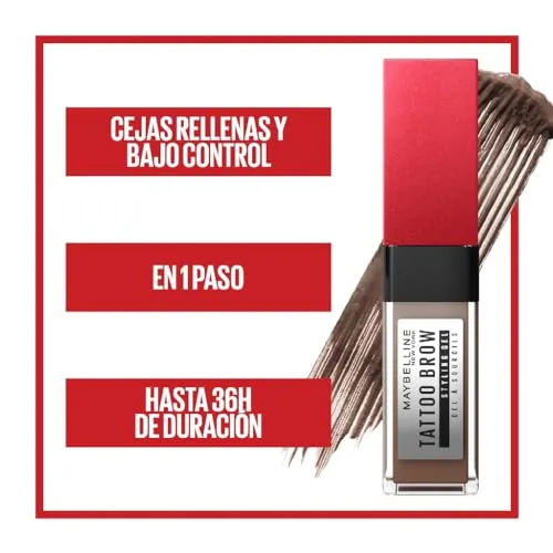 MAYBELLINE ▫️ Gel para sobrancelhas New York Tattoo Brow, sobrancelhas preenchidas à prova de tudo num único passo, tom 257 Castanho Médio 3
