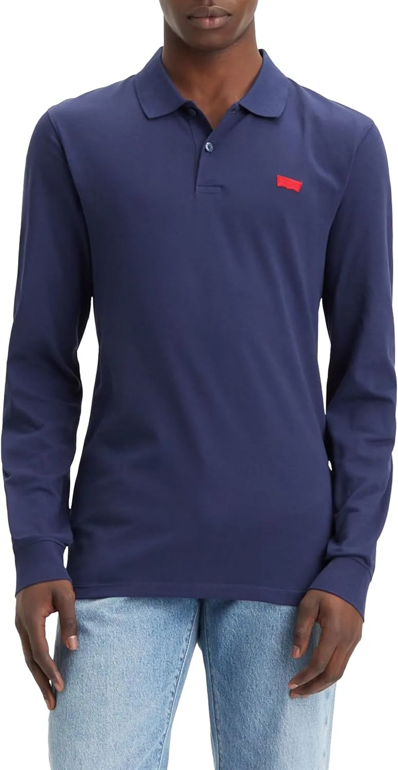 Levi's ▫️ Camisa Polo de manga comprida, corte justo, com logótipo da marca, para homem
