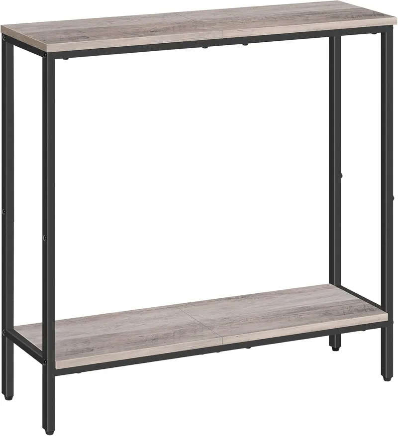 HOOBRO ▫️ Mesa de entrada estreita de estilo industrial - Mesa de apoio pequena - Adequada para sala de estar e corredor - Greige EBG22XG01