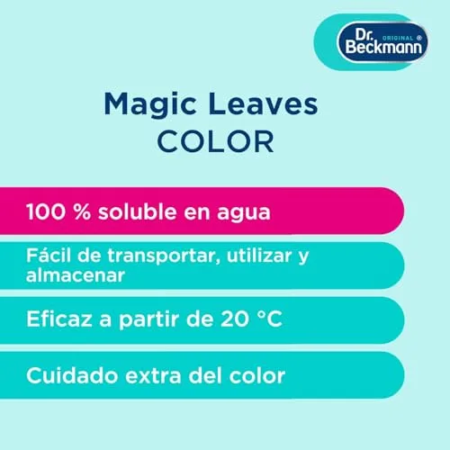 Dr. Beckmann ▫️ MAGIC LEAVES Detergente para máquina de lavar roupa em folhas coloridas | 20 folhas 4