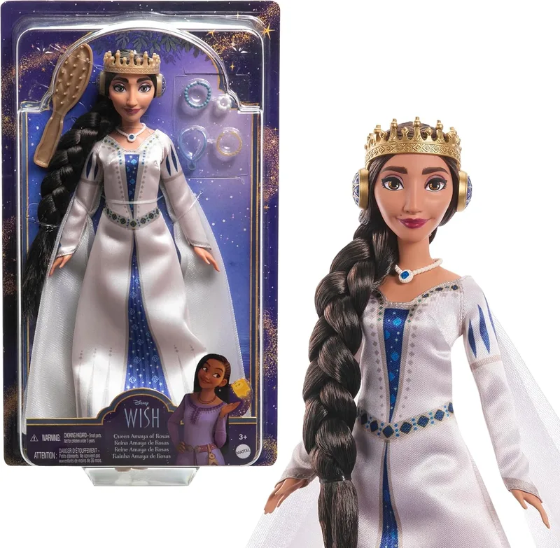 Mattel ▫️ Disney Wish O Poder dos Desejos, boneca Rainha Amaya com vestido de baile, inspirado no filme, brinquedo +3 anos (HRC11)