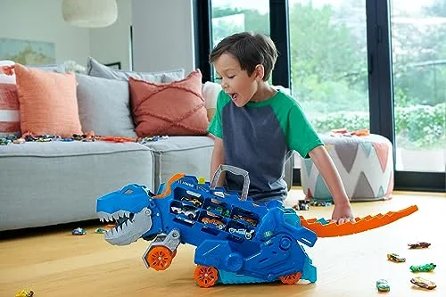 Hot Wheels ▫️ City: Transportador T-Rex e 2 Carros de Metal 2