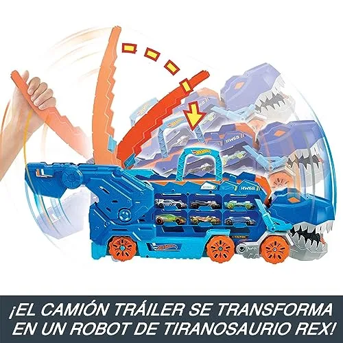Hot Wheels ▫️ City: Transportador T-Rex e 2 Carros de Metal 4