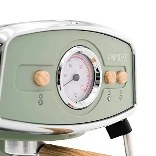 Caprizze ▫️ Máquina de café expresso semiautomática Kai, 1050 W, 15 bar, capacidade para 5 chávenas de café com bico de vapor, cor verde mate 3