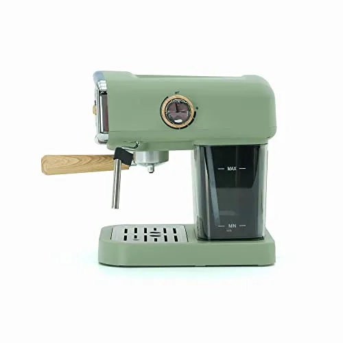 Caprizze ▫️ Máquina de café expresso semiautomática Kai, 1050 W, 15 bar, capacidade para 5 chávenas de café com bico de vapor, cor verde mate 5