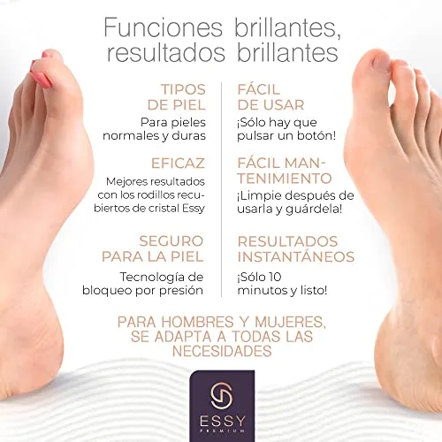 Essy ▫️ Lima Aparelho Elétrico para os Pés com 5 Rolos de Recambio (Roxo) 3