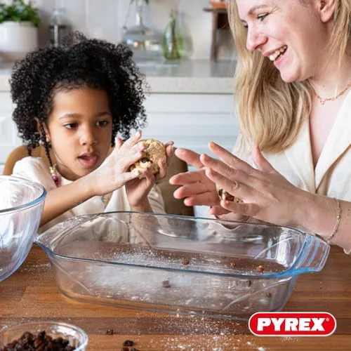 PYREX ▫️ Conjunto de 3 tabuleiros retangulares para forno, para 2 a 6 pessoas, 3 tamanhos, vidro de borossilicato, pegas largas, extrema resistência, adequado para a máquina de lavar louça 7