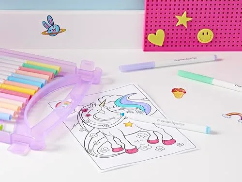 CRAYOLA ▫️ Pastel - Conjunto de marcadores laváveis SuperTips, 65 unidades, cores pastel variadas, atividade criativa e presente para crianças a partir dos 4 anos 2