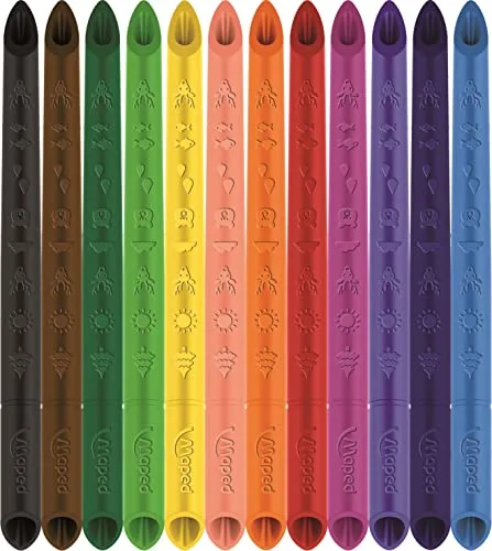 Maped ▫️ Color'Peps Infinity - Lápis de cor (100% mina, 100% utilizável, sem resíduos, sem necessidade de afiar, longa durabilidade, formato triangular ergonómico, embalagem com 12 lápis) 2