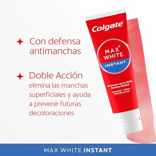 Colgate ▫️ Max White Instant, Pasta de dentes branqueadora, Embalagem de 4 x 75 ml 4
