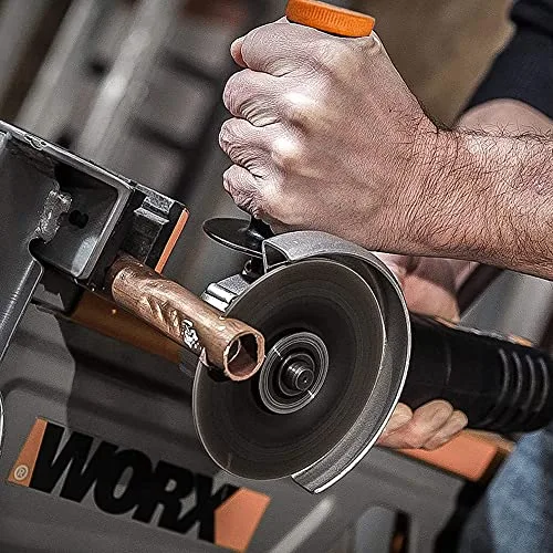 WORX ▫️ Esmeril angular WX718 de 900 W. Esmeril compacto com pega ajustável e pega adicional sem vibrações para lixar e cortar. Diâmetro do disco de 125 mm. Velocidade em marcha lenta de 12 000/m 5