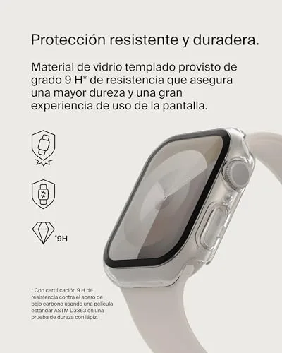 Belkin ▫️ Protetor de ecrã TemperedCurve para o Apple Watch Series 8 com cobertura de ponta a ponta e borda elevada - Protetor de vidro temperado, acessórios para o Apple Watch - Transparente 3