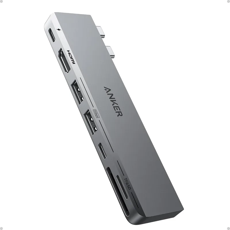 Anker ▫️ Hub USB C para MacBook, Hub USB-C 547 (7 em 2), Compatível com porta Thunderbolt 4, 4K HDMI, Tipo C e 2 portas de dados Tipo A para MacBook Pro 13 polegadas, MacBook Air M1/ M2