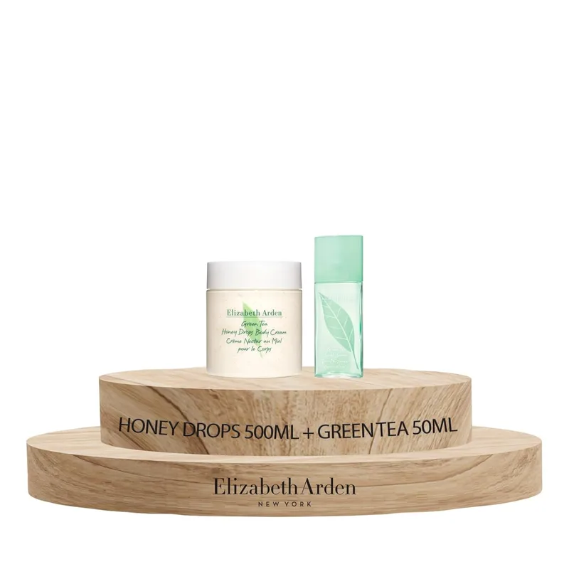 Elizabeth Arden ▫️ Green Tea Eau de Parfum, Perfume Feminino, Fragrância Floral Cítrica, 50 ml & Green Tea Honey Drops Creme Corporal Hidratante com Chá Verde e Gotas de Mel Natural, 500 ml