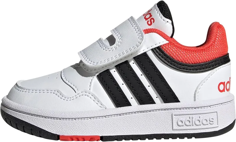 adidas Hoops Shoes, Sneaker Unissexo para Bebés, Branco Nuvem Core Preto Vermelho Brilhante, 21 EU