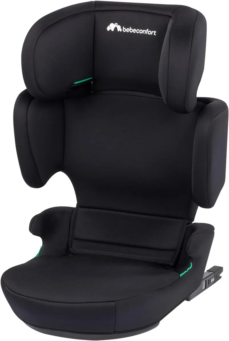 Bebeconfort ▫️ RoadFix i-Size, Cadeira auto elevatória com encosto, 3,5-12 anos (100-150 cm), Cadeira auto ISOFIX, dobrável, leve (4,4 kg), 14 posições do apoio para a cabeça, Black Mist