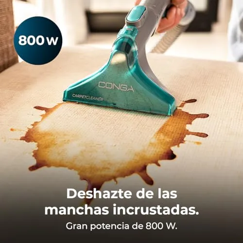 Cecotec ▫️ Aspirador e Limpador de Estofos e Tapetes, Aspirador de Trenó Conga CarpetClean 10000 EasyHome. 800 W, depósito de água limpa de 3 L e de água suja de 1,5 L, para várias superfícies, kit de acessórios 3