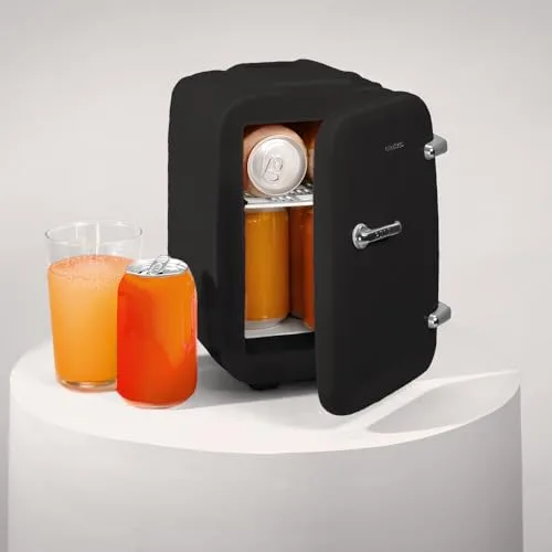 Cecotec ▫️ Mini-frigorífico Bolero MiniCooling 4L Habana Black, Funcionamento a 12 V-220 V, Compatível com automóveis e caravanas, Função de refrigeração e aquecimento, Intervalo de temperatura de 5 a 65 °C, Fácil de transportar 4