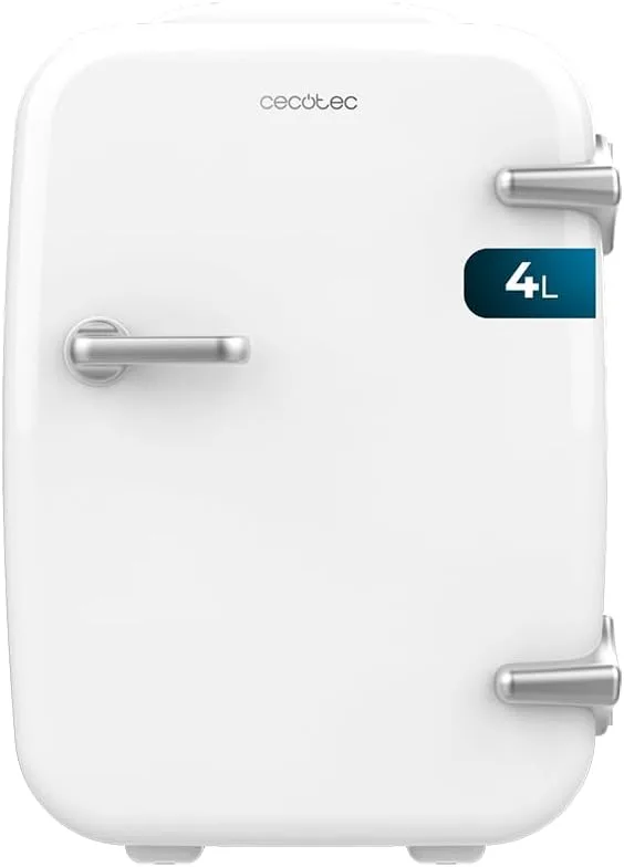 Cecotec ▫️ Mini-frigorífico Bolero MiniCooling 4L Habana White, Funcionamento a 12 V-220 V, Compatível com automóveis e caravanas, Função de refrigeração e aquecimento, Intervalo de temperatura 5-65 º, Fácil de transportar