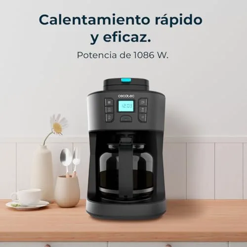 Cecotec ▫️ Máquinas de Café por Gotejamento Coffee 66 Grind & Drop. 1086 W, Moedor de lâminas, até 12 chávenas, tecnologia Extremearoma, máquina de café por gotejamento digital, em aço inoxidável, desligamento automático 2