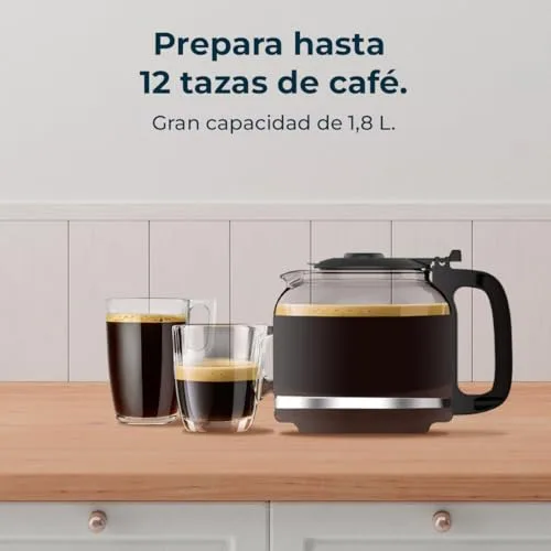 Cecotec ▫️ Máquinas de Café por Gotejamento Coffee 66 Grind & Drop. 1086 W, Moedor de lâminas, até 12 chávenas, tecnologia Extremearoma, máquina de café por gotejamento digital, em aço inoxidável, desligamento automático 4