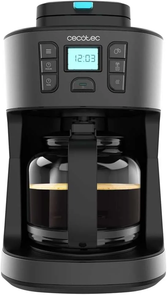 Cecotec ▫️ Máquinas de Café por Gotejamento Coffee 66 Grind & Drop. 1086 W, Moedor de lâminas, até 12 chávenas, tecnologia Extremearoma, máquina de café por gotejamento digital, em aço inoxidável, desligamento automático
