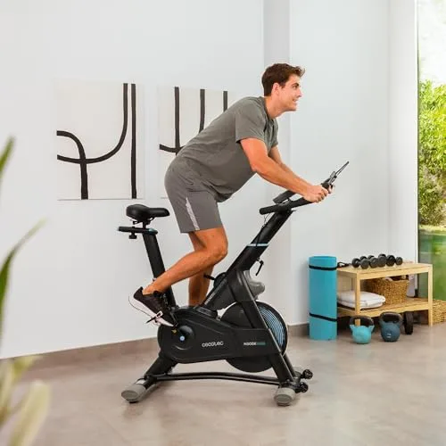 Cecotec ▫️ Bicicleta estática de interior com resistência magnética e volante de inércia de 24 kg DrumFit Indoor 24000 Magnetic Connected. Aplicação, 8 níveis de resistência, ecrã, selim e guiador ajustáveis 4