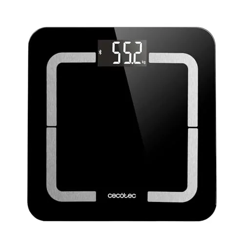 Cecotec ▫️ Balança digital de casa de banho com a aplicação Surface Precision Smart Healthy. Vidro temperado, Bluetooth, medição de bioimpedância com 10 parâmetros, ecrã LCD, peso máximo de 180 kg, 310 x 310 mm 2
