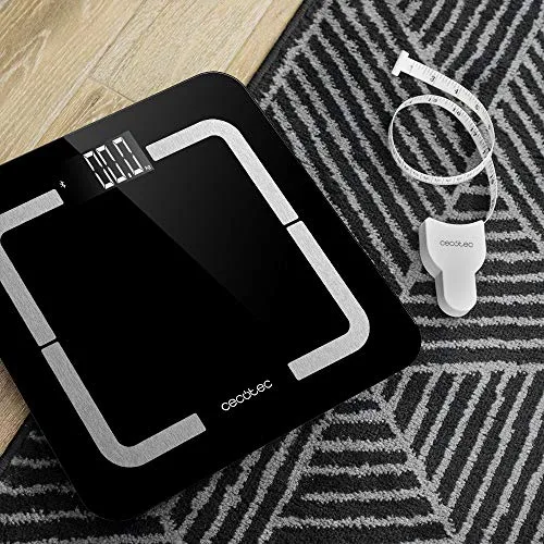 Cecotec ▫️ Balança digital de casa de banho com a aplicação Surface Precision Smart Healthy. Vidro temperado, Bluetooth, medição de bioimpedância com 10 parâmetros, ecrã LCD, peso máximo de 180 kg, 310 x 310 mm 3