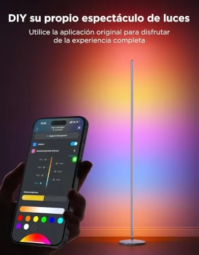 Govee ▫️ Lâmpada de pé LED RGBIC com regulação de intensidade 2700-6500K, cor prateada 2
